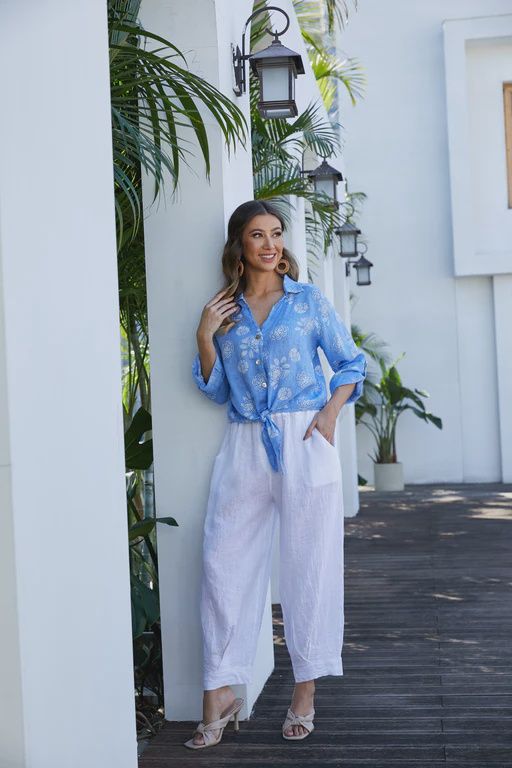 Elettra's Linen Pants, Colour: White, Size: S/M