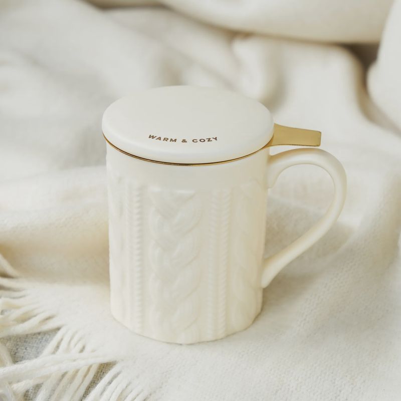 Annette™ Knit Ceramic Tea Mug &amp; Infuser