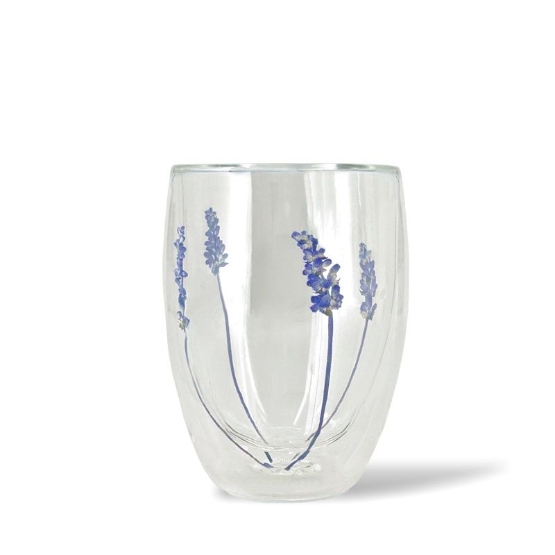 Lavender Double Wall Glass Tumbler