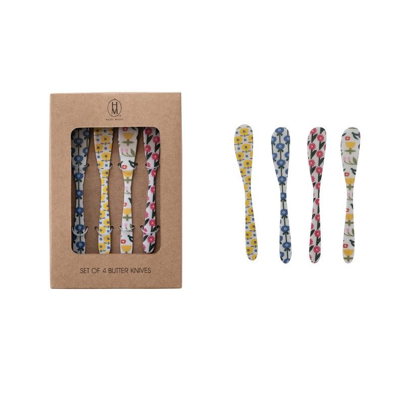 Stainless Steel Canape Knives w/ Flower