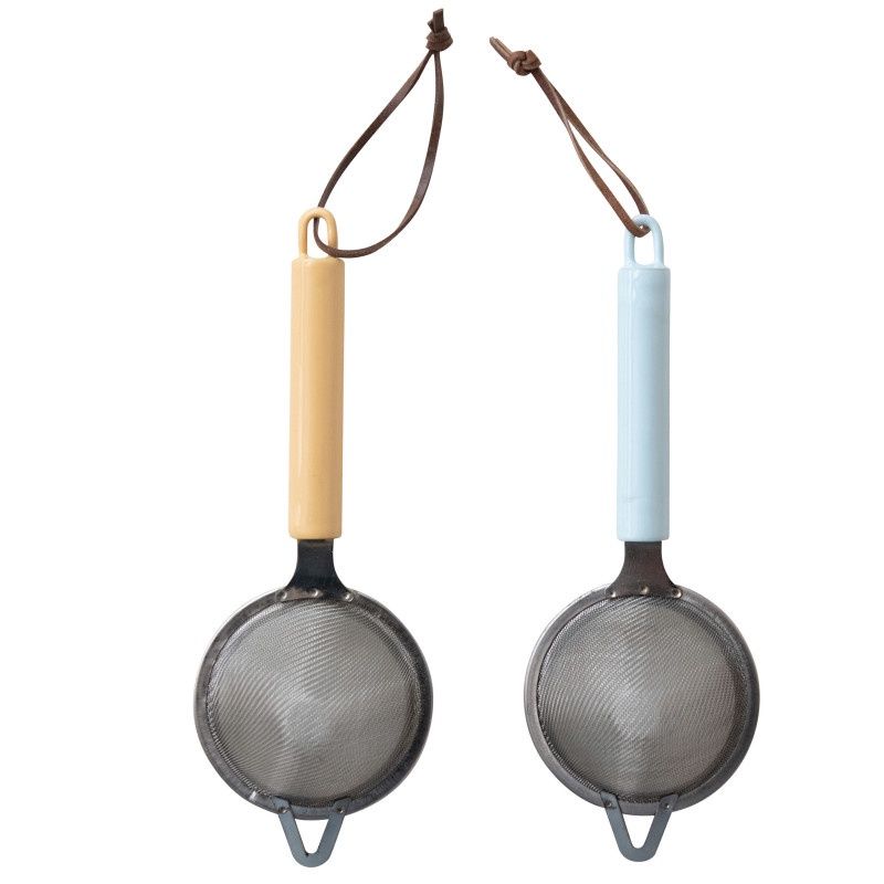 Stainless Steel Strainer w/ Enameled Handle