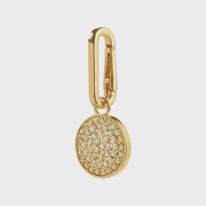 CHARM crystal coin pendant, gold
