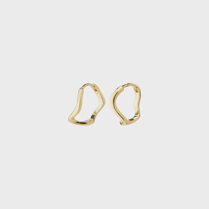 Alberte Organic Shape Hoop Earrings Gold