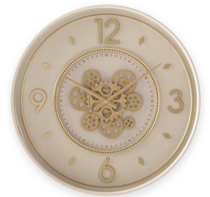 22" Cream Gear Clock