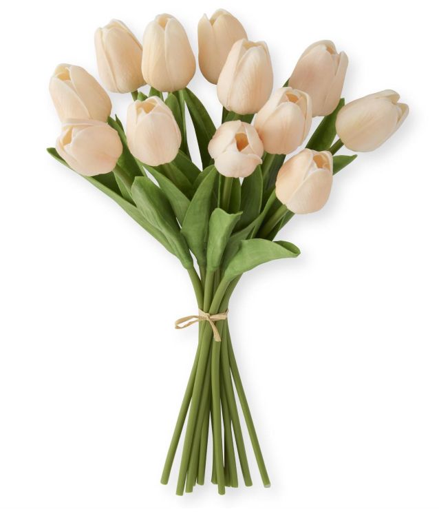 13 Inch Peach Real Touch Mini Tulip Bundle (12 Stems)