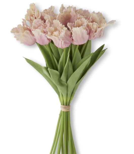 13" Pink &amp; Cream Real Touch Parrot Tulip Bundle