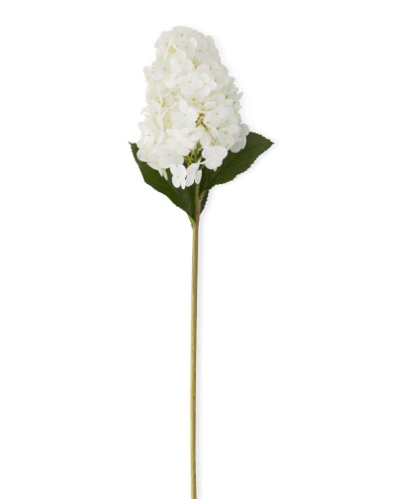 28" White Real Touch Cone Hydrangea Stem