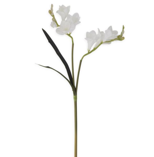 21" White Real Touch Freesia Stem