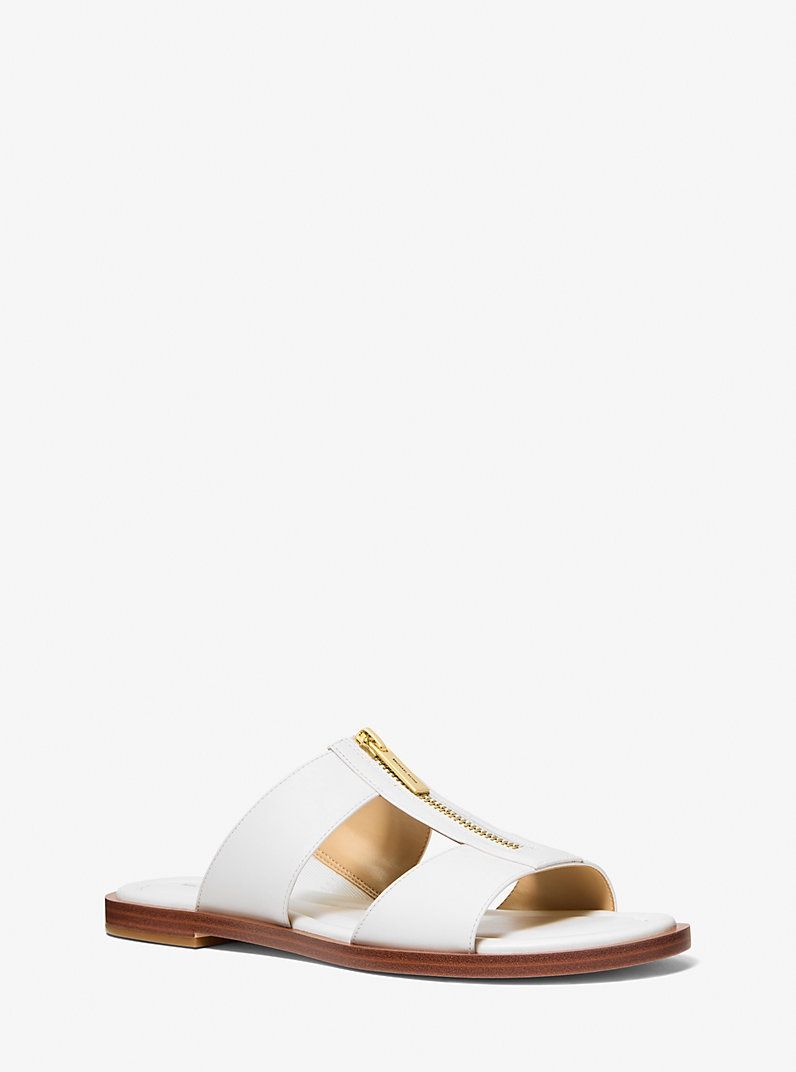 Berkley Leather Slide Sandal, Colour: Optic White, Size: 6