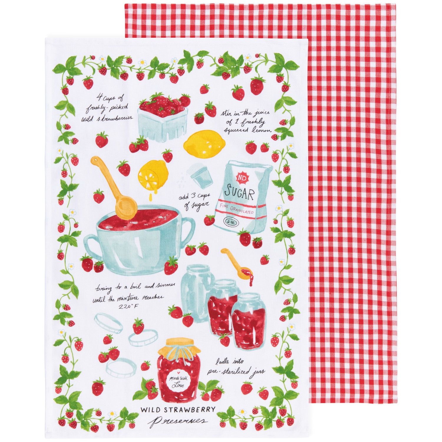 Jam Recipe Dishtowels S/2