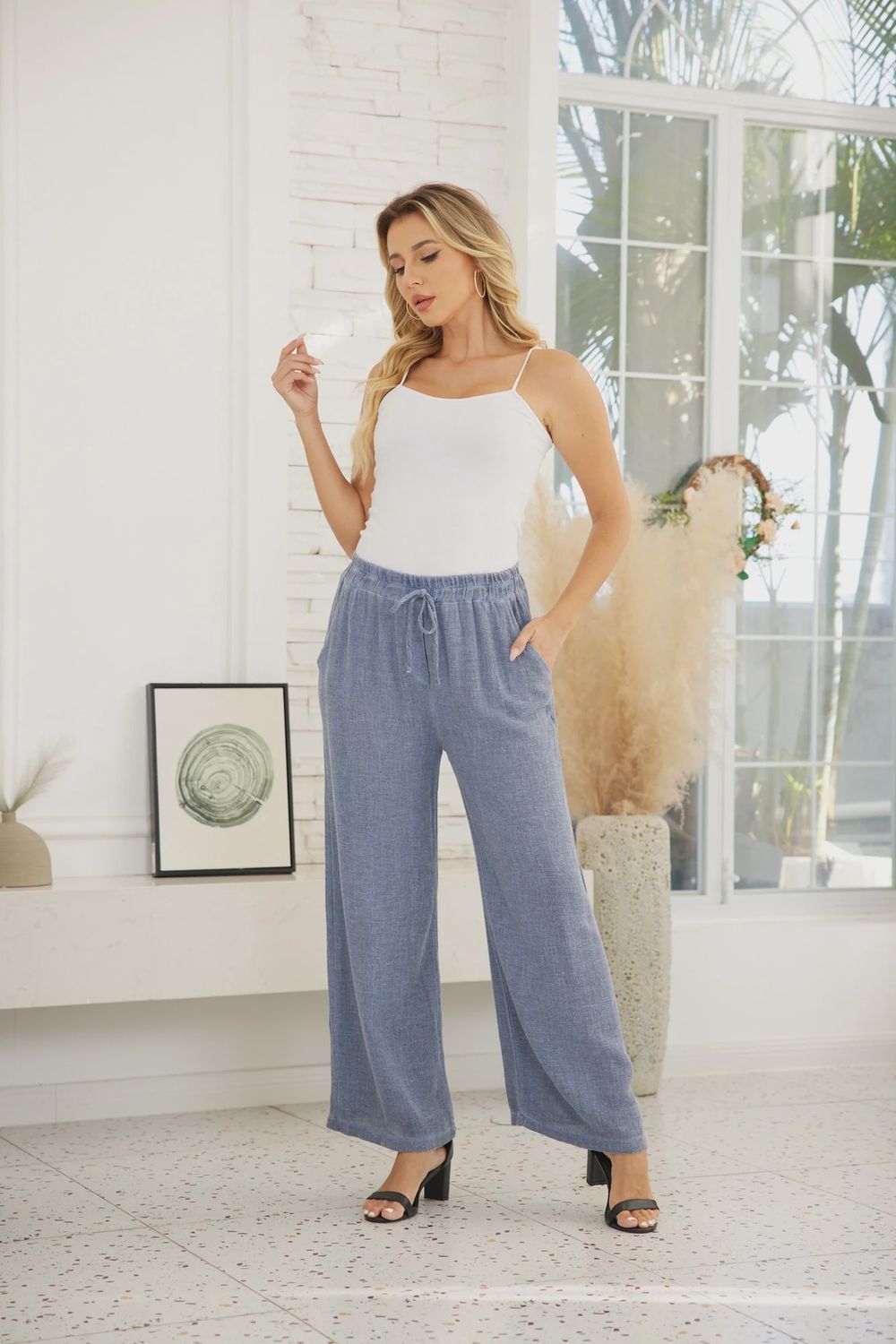 Hazel’s Breezy Blend Pant, Colour: Blue, Size: S/M