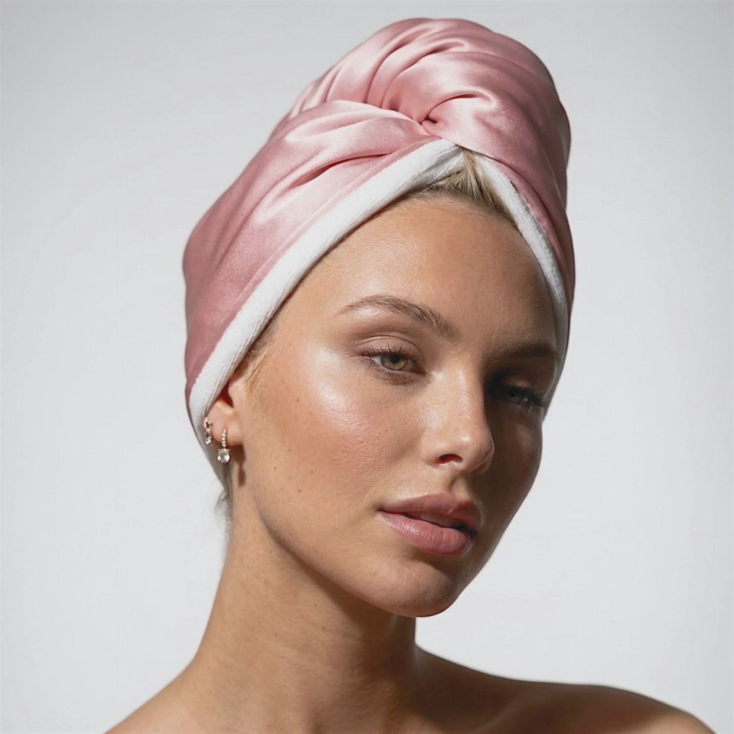 Reversible Silk Hair Wrap - Pink