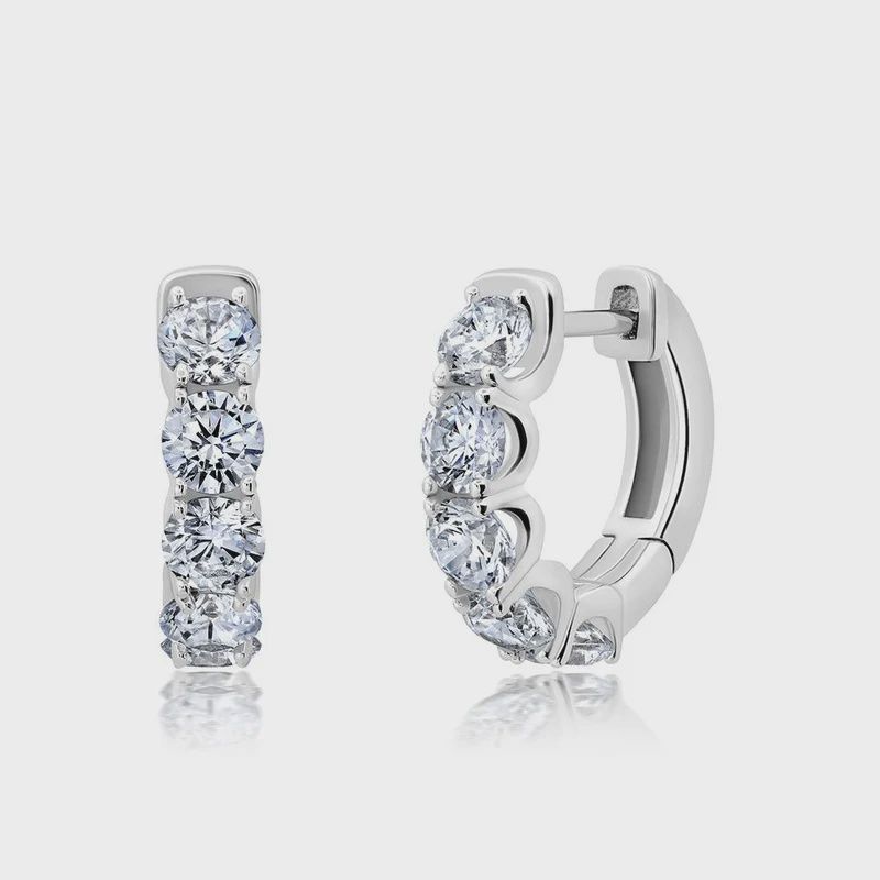 1.7ct Brilliant Round Hoop Earrings Finished in Platinum