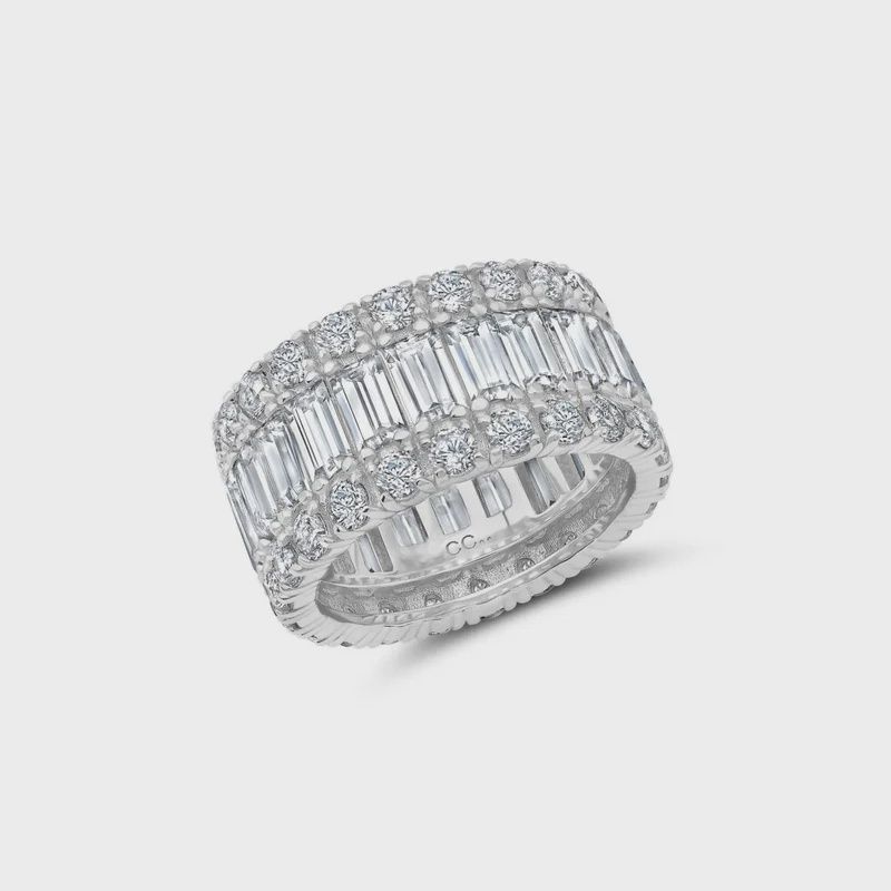Baguette &amp; Brilliant Eternity Band