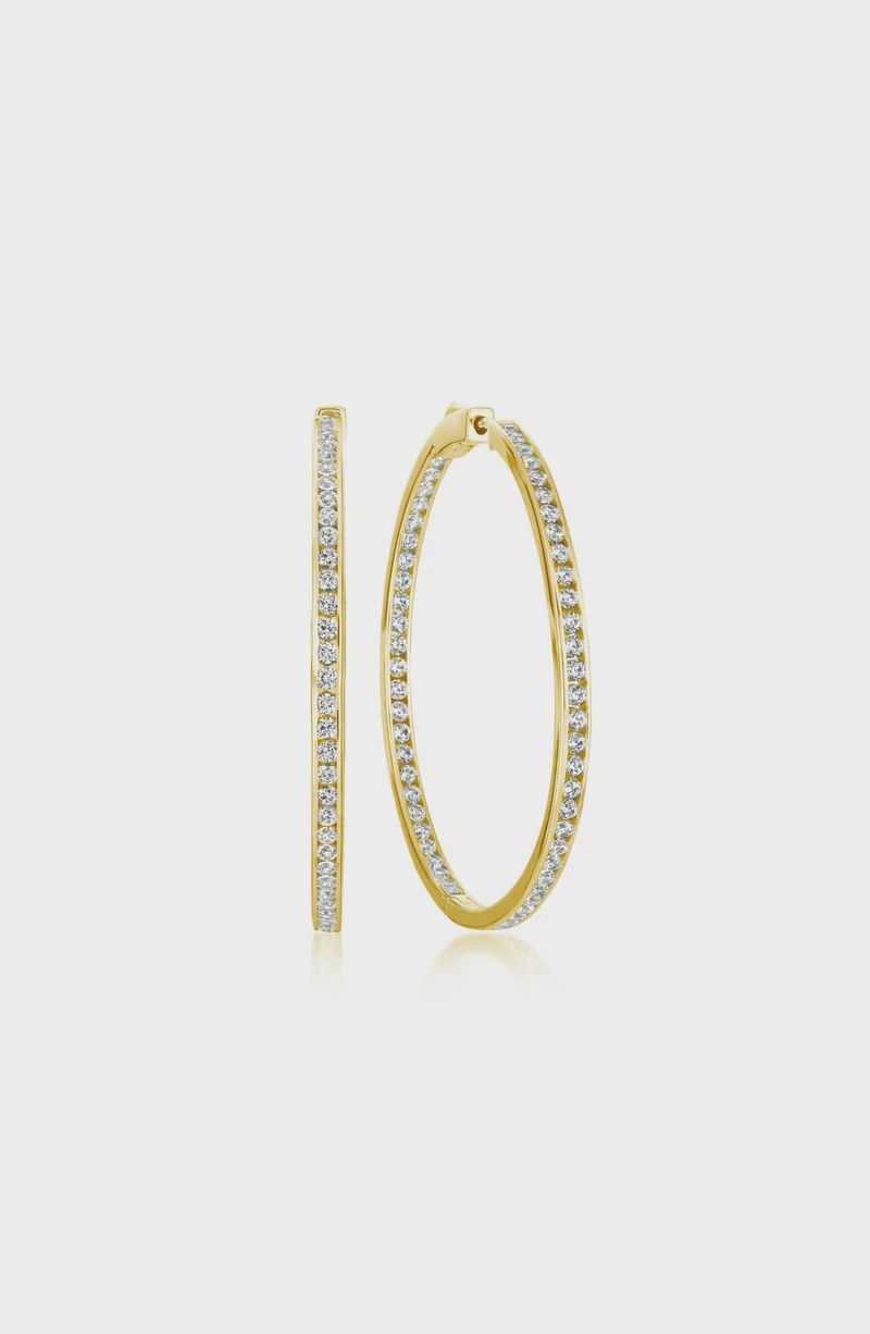 Classic Inside Out Hoop Earrings Finished in Gold