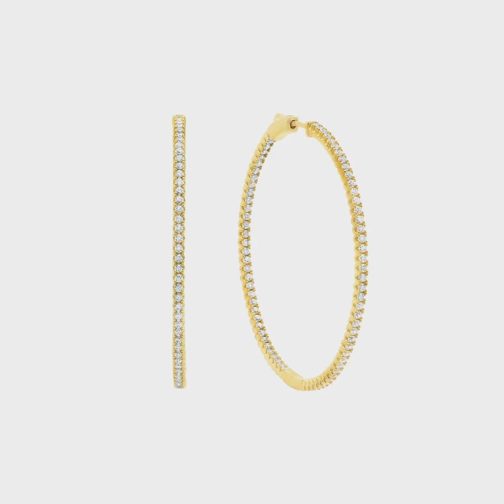 Small Pave Hoop Earrings