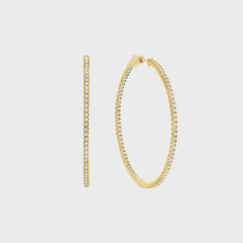 Small Pave Hoop Earrings