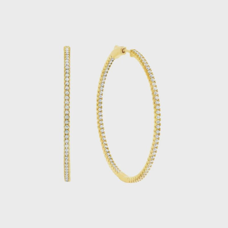 Medium Pave Hoop Earrings Finished in Gold