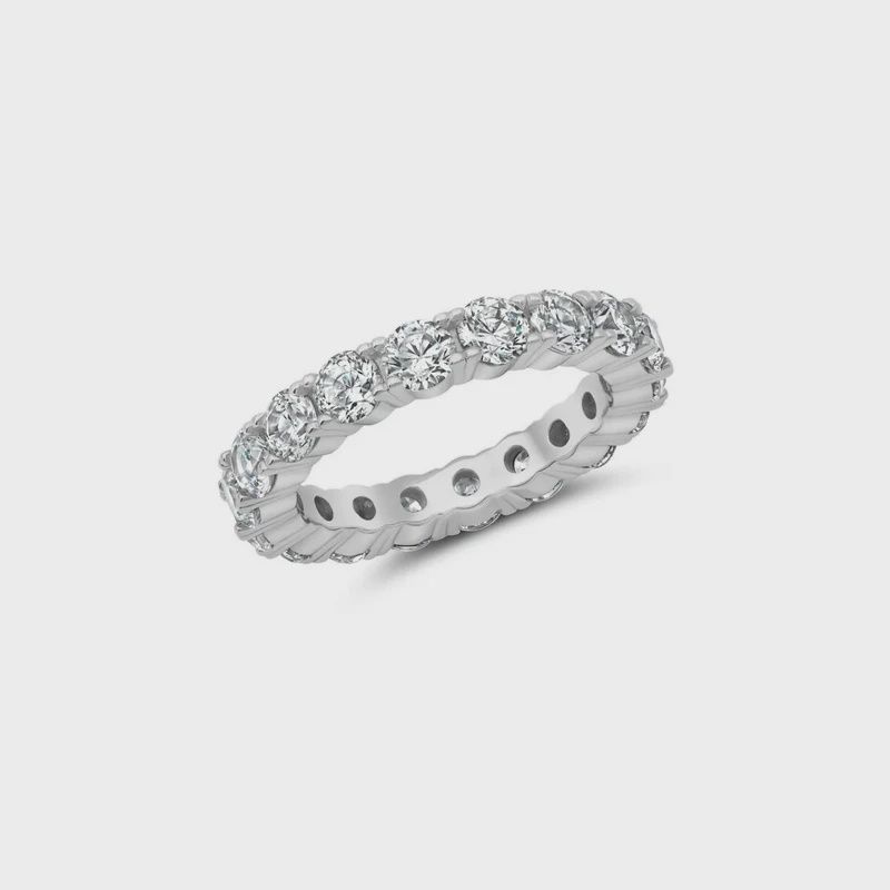 3.7ct Brilliant Cut Eternity Band Finished In Platinum