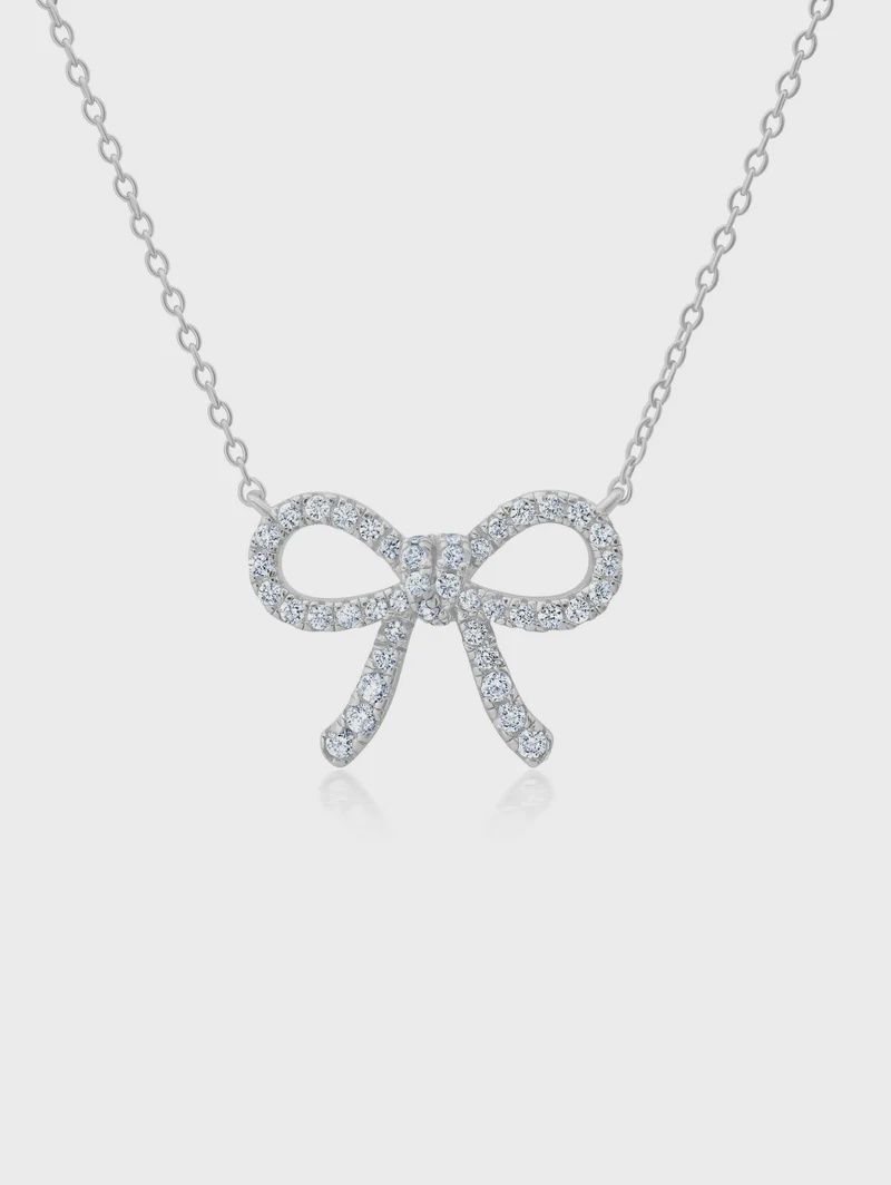 Fairytale Bow Necklace Finished in Platinum