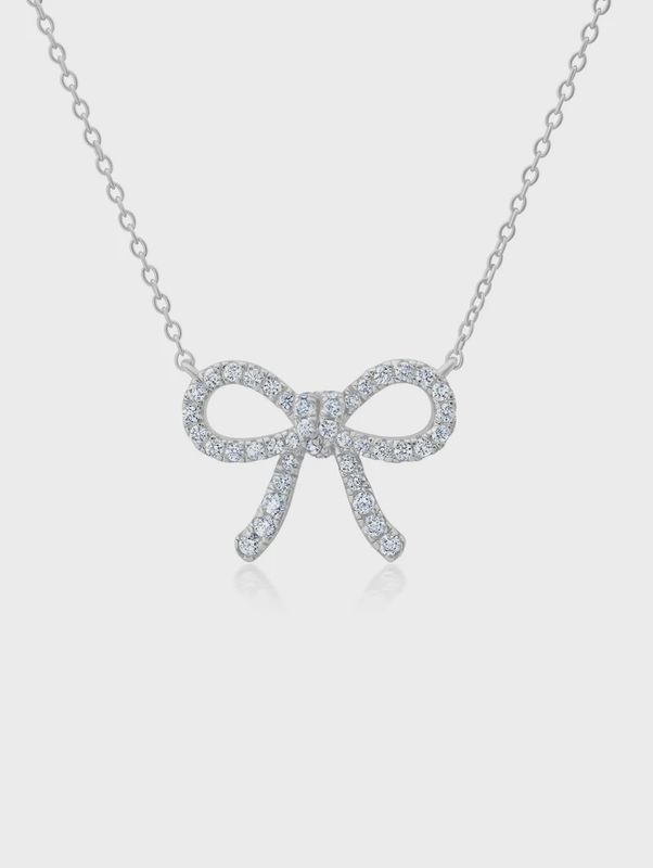 Fairytale Bow Necklace Finished in Platinum