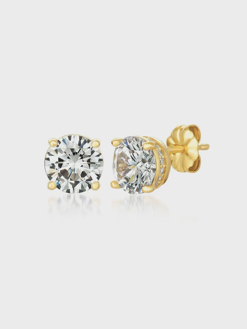 1.5ct Royal Brilliant Cut Stud Earrings Finished in Gold