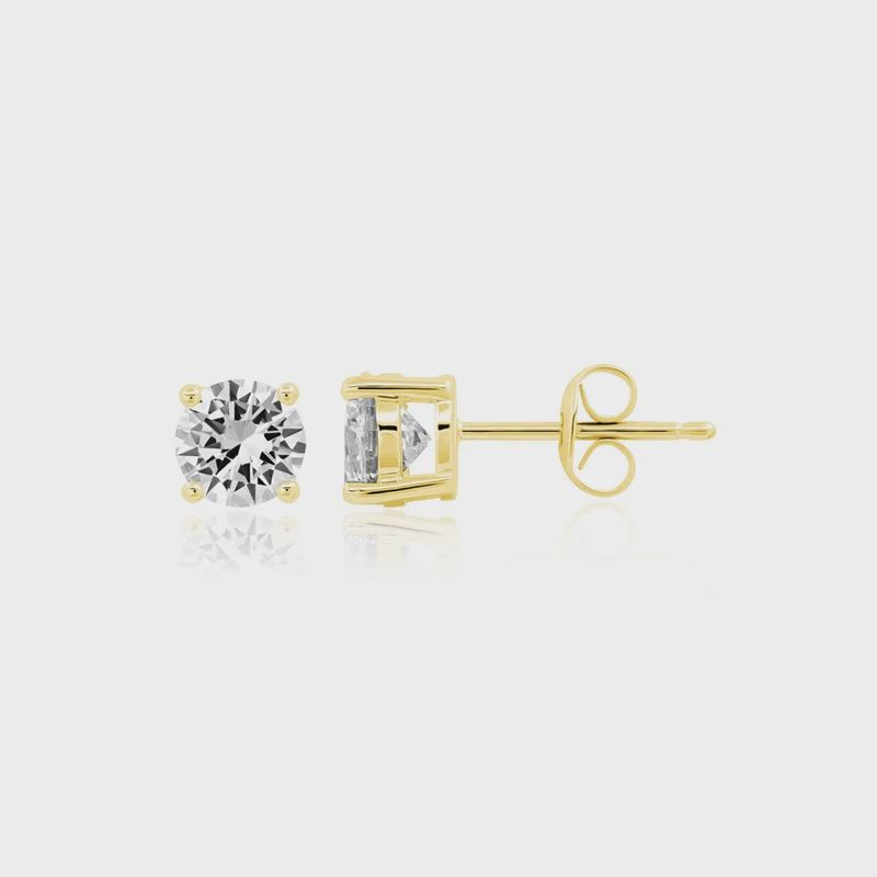 1ct Brilliant Stud Earrings Finished In Gold