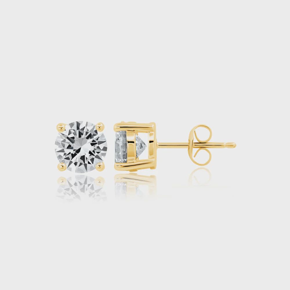 2ct Brilliant Stud Earrings Finished in Gold