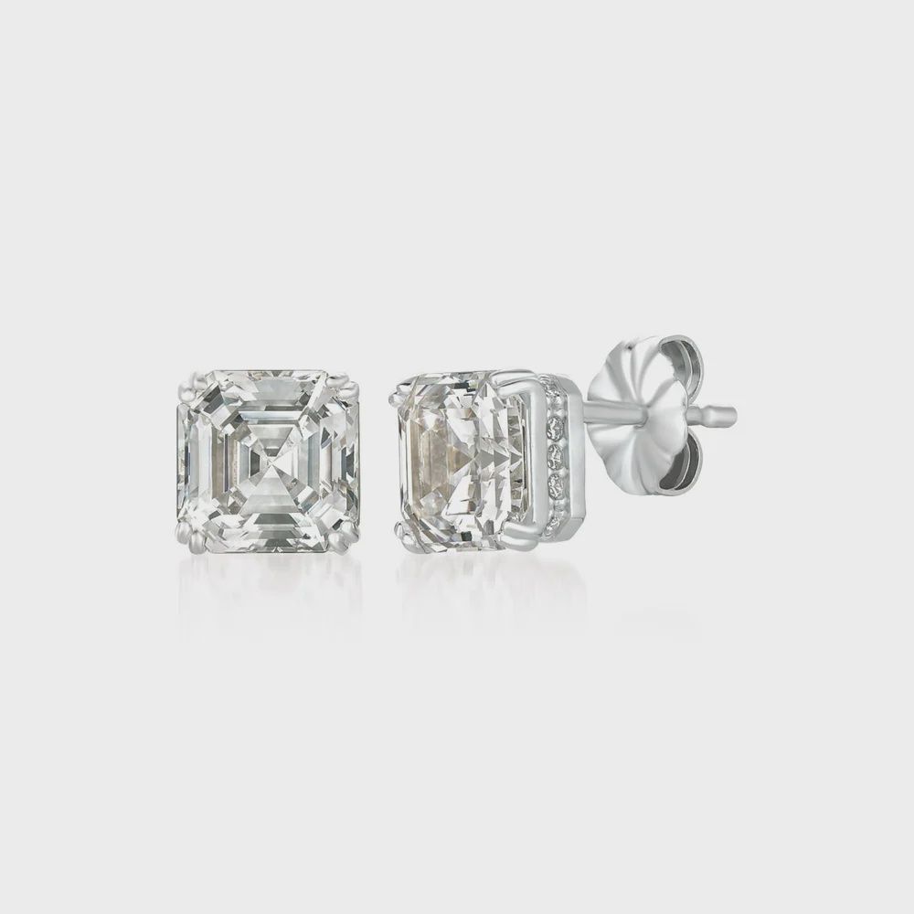 Royal Asscher Cut Stud Earrings