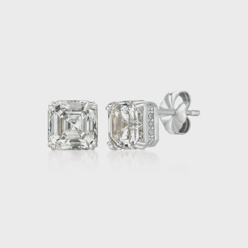 Royal Asscher Cut Stud Earrings