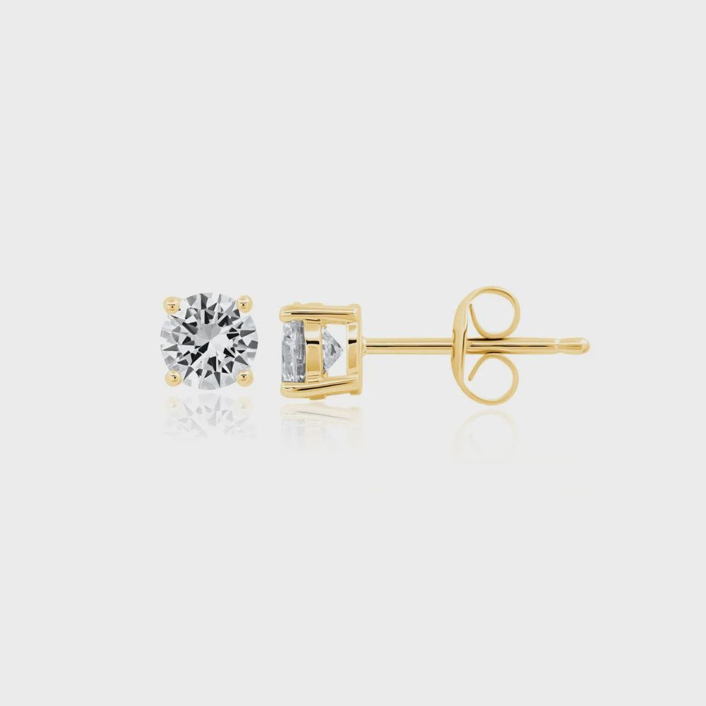 .50ct Brilliant Stud Earrings Finished In Gold