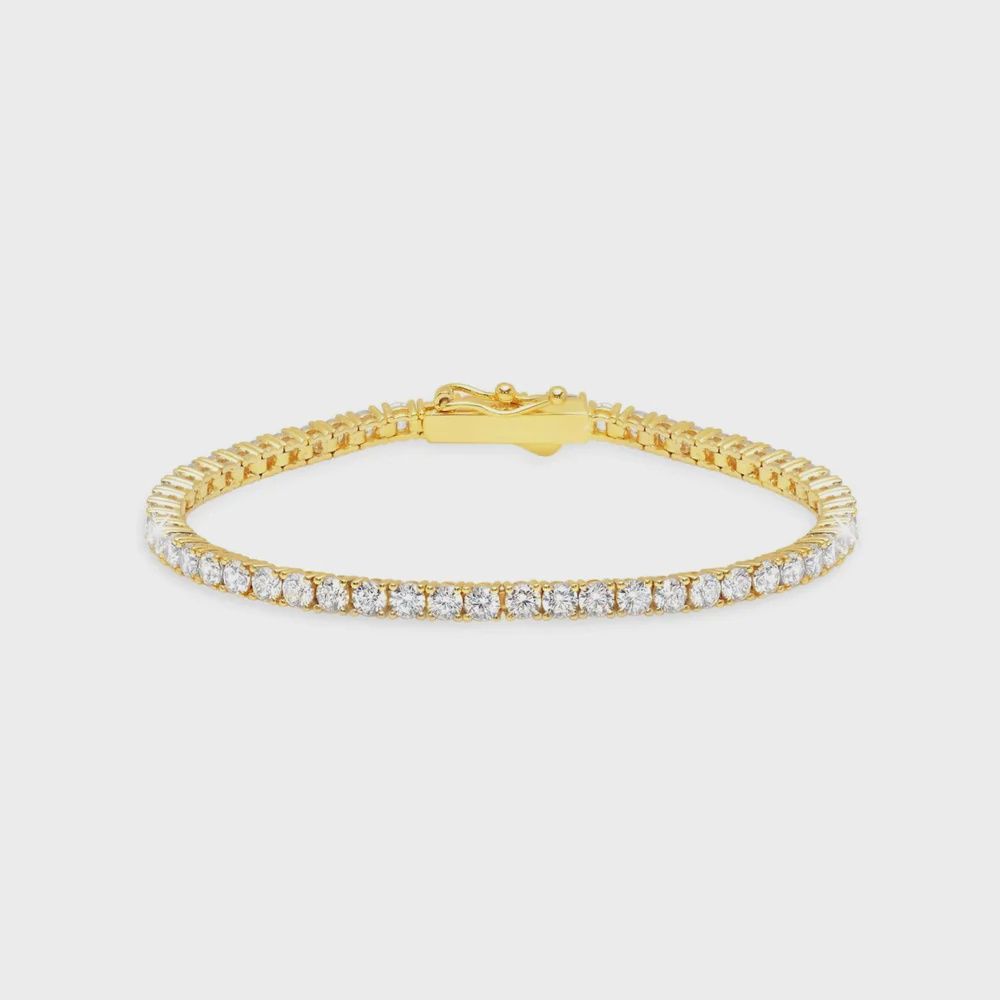 3mm Brilliant Tennis Bracelet Finished in Gold