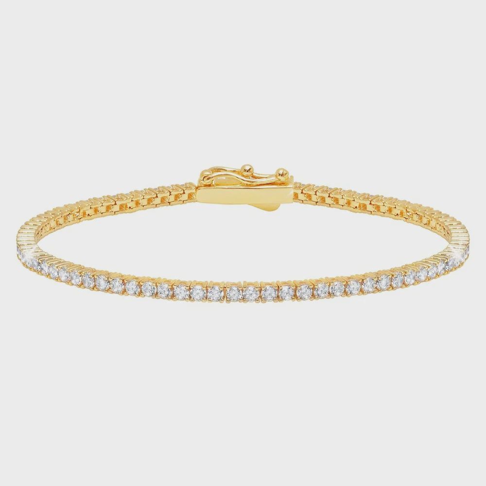2mm Brilliant Tennis Bracelet Finished in Gold