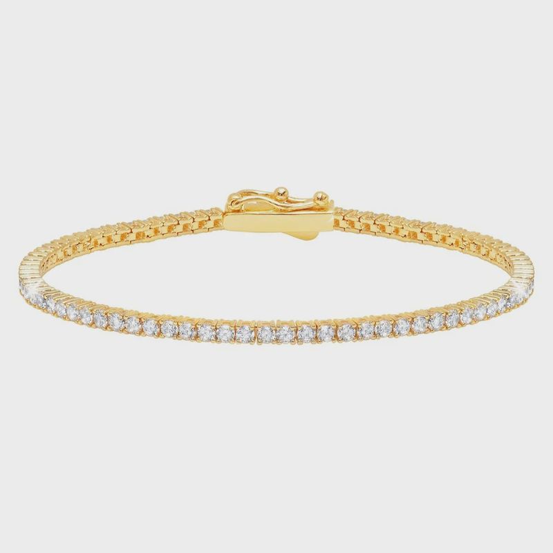 2mm Brilliant Tennis Bracelet Finished in Gold