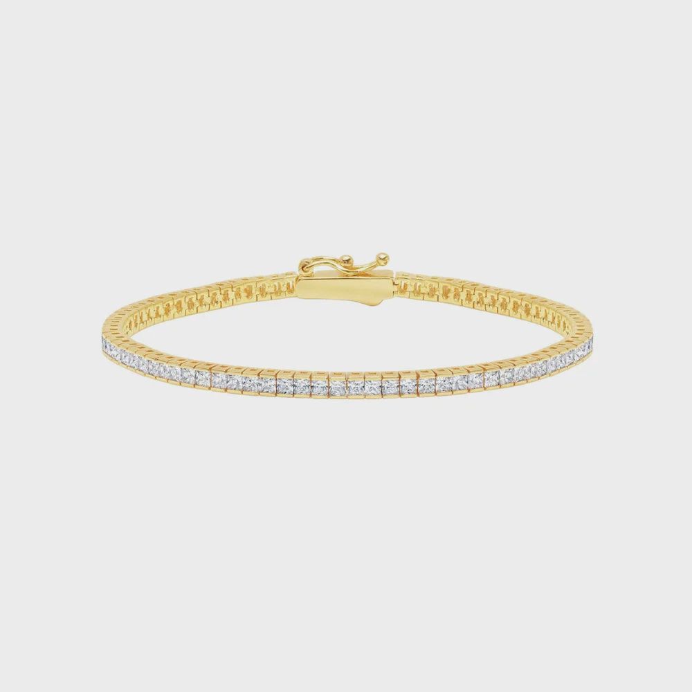 2mm Princess Tennis Bracelet Finished in Gold