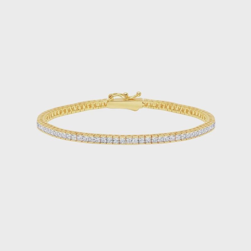 2mm Princess Tennis Bracelet Finished in Gold
