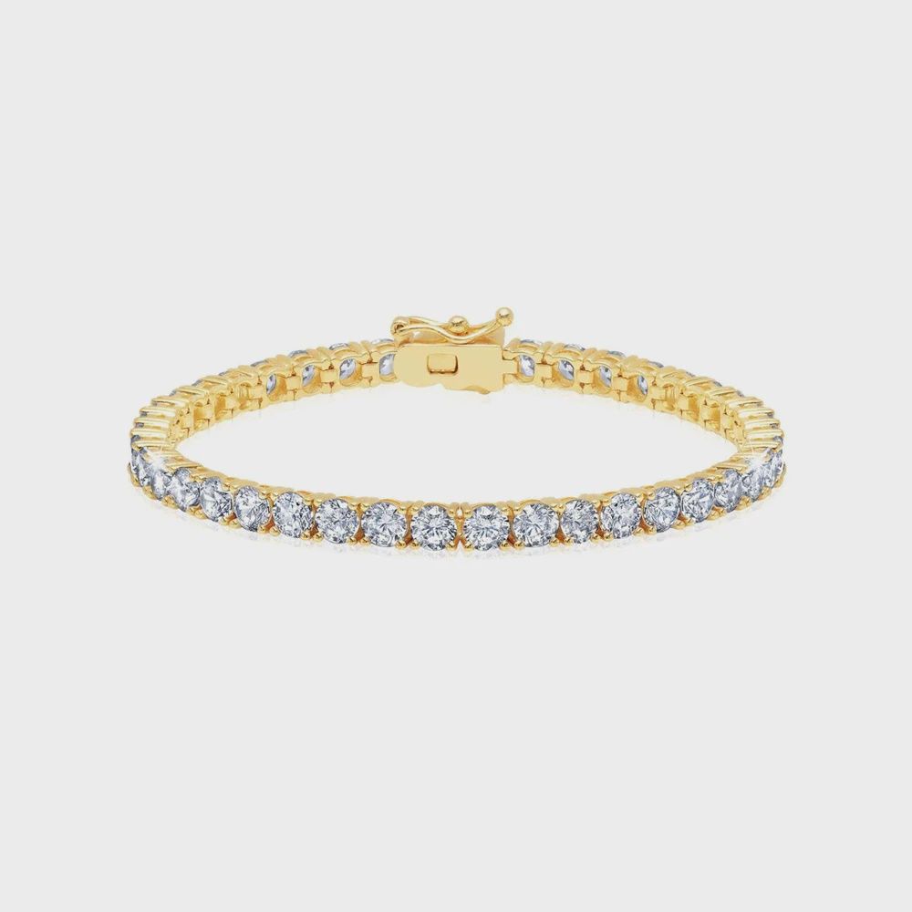 4mm Brilliant Tennis Bracelet Finished in Gold
