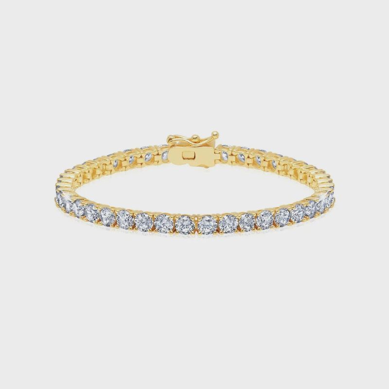 4mm Brilliant Tennis Bracelet Finished in Gold