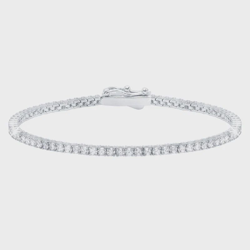 2mm Brilliant Tennis Bracelet Finished in Platinum
