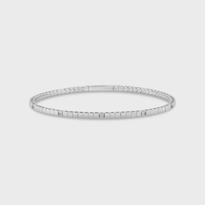 Pure Flex Station Bracelet Finished In Platinum