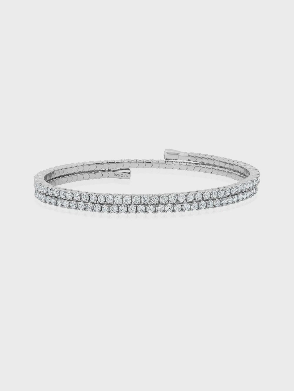 Round Cut Adjustable Bracelet Finished in Platinum