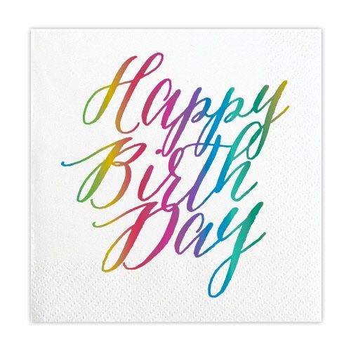 5" Foil Napkin - Happy Birthday