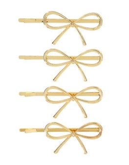 Hair Pins - Gold Bows