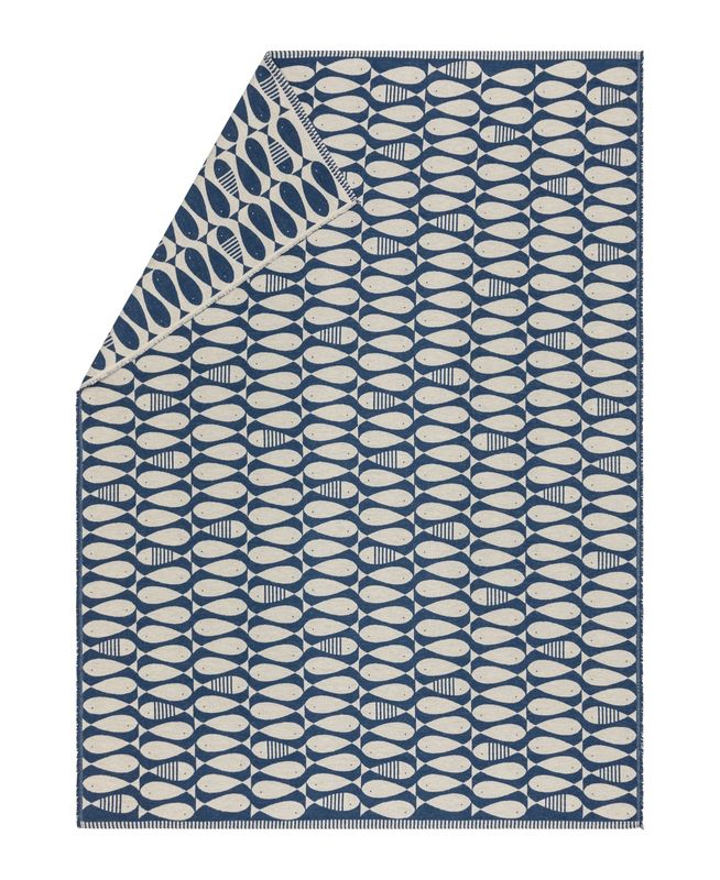 LUCA cotton throw "sardines" (GRS) navy