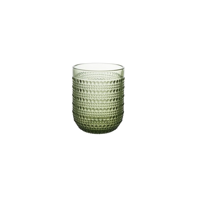 Drinking Glass w/ Raised Dots - Green