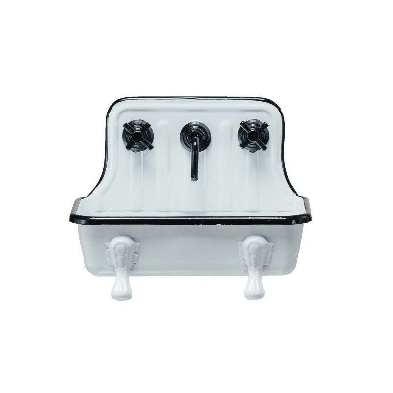 5.75" x 4.5" Metal Sink Shaped Soap Dish Black