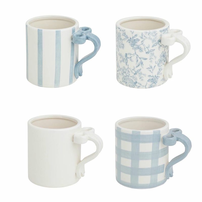 Toile Bow Handle Mug
