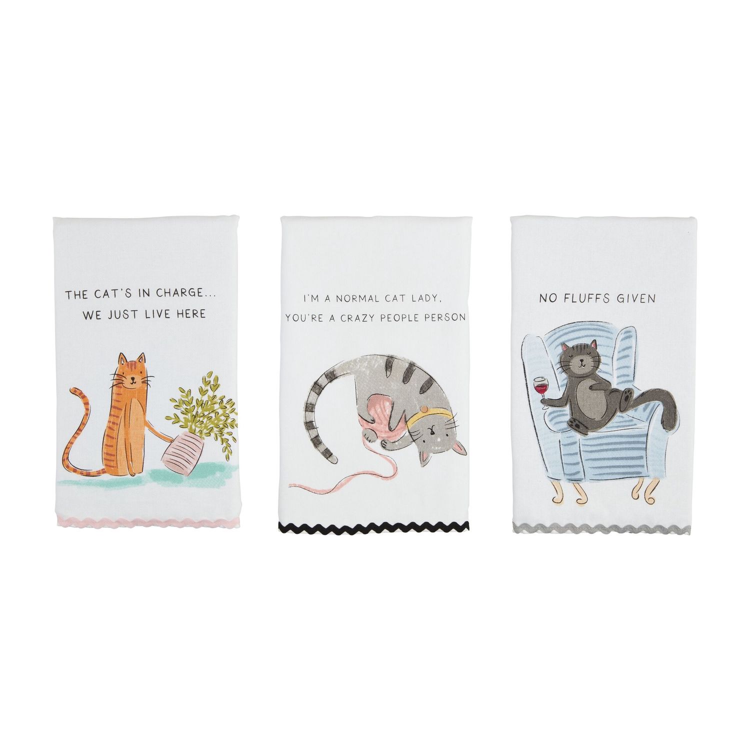 Cat Ric Rac Towel