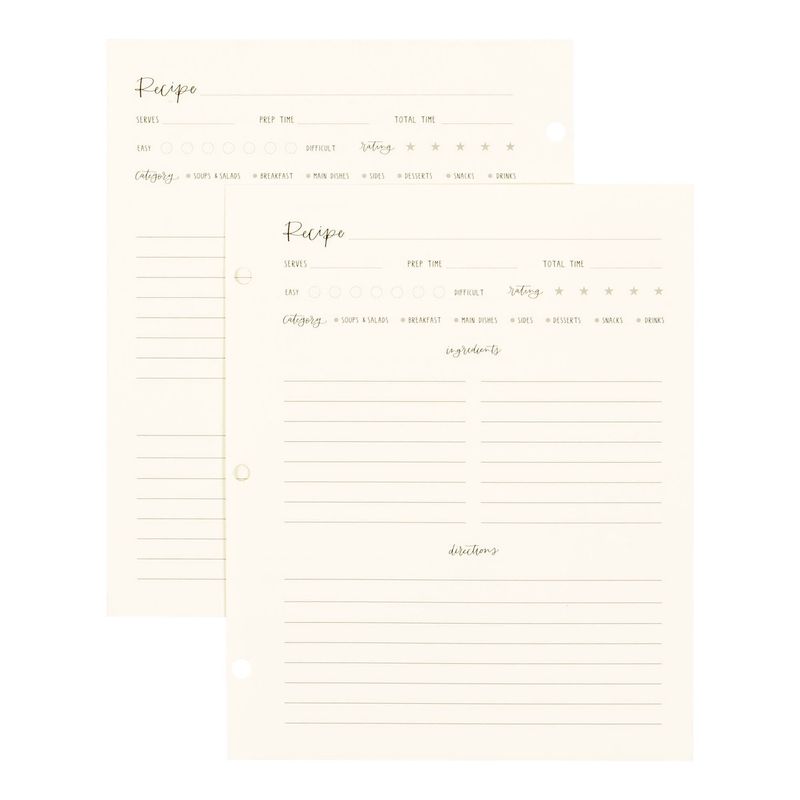 Petite Recipe Page Set