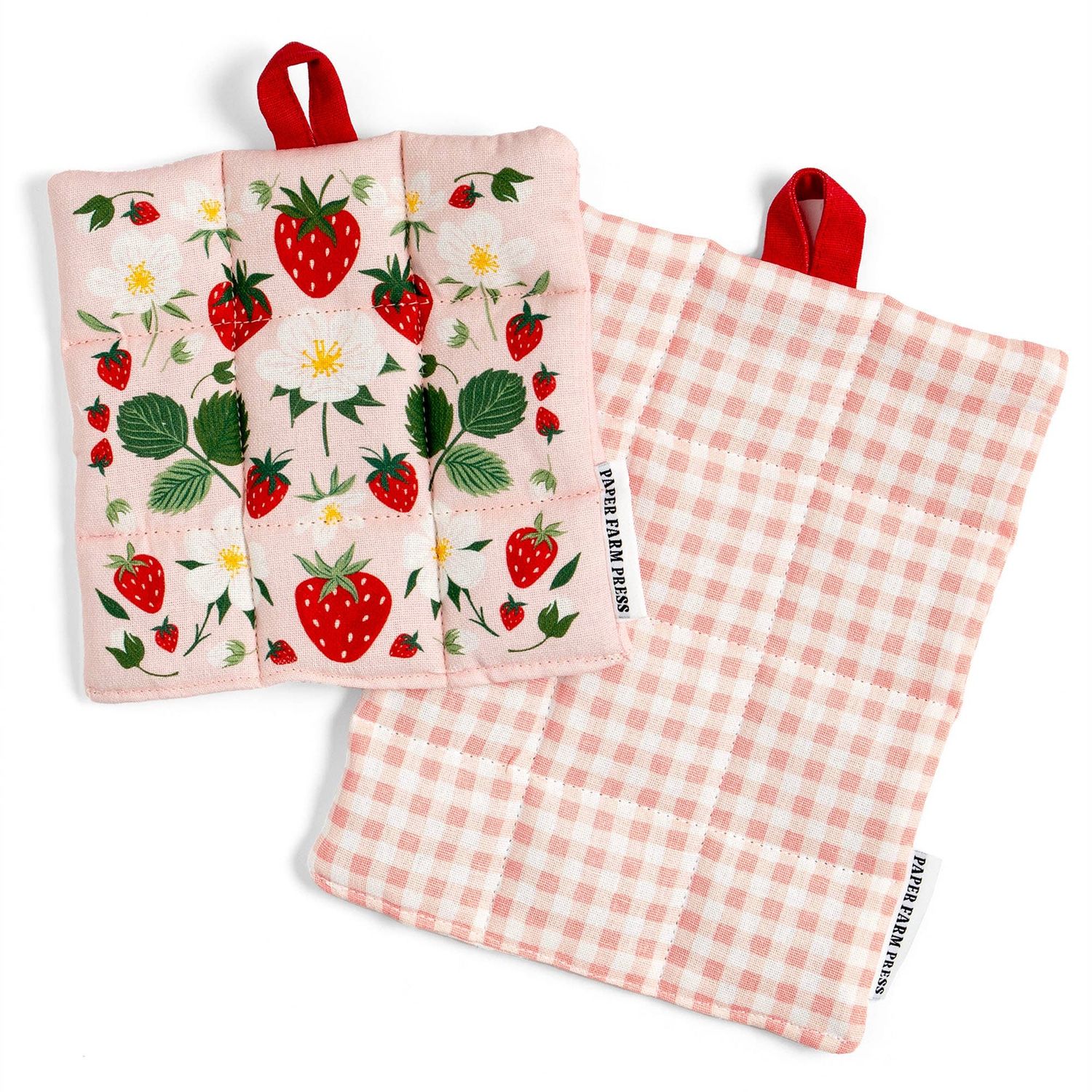 Strawberry Patch Pot Holder Set